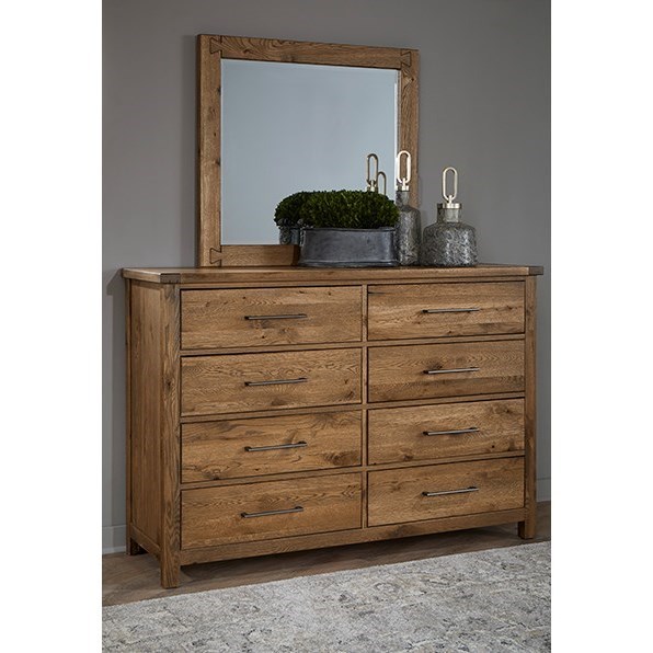 Vaughan Bassett Dovetail 751 752002 Rustic 8Drawer Dresser Arwood